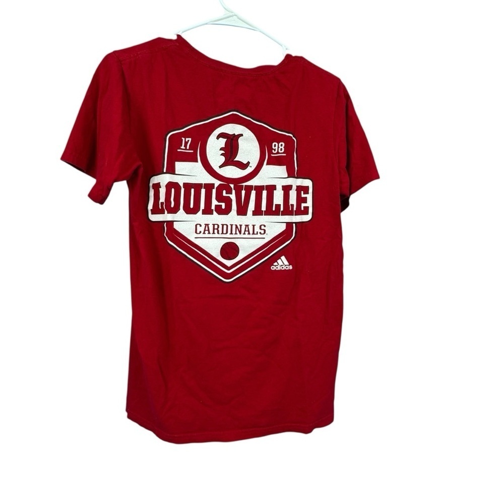 Two Louisville University Red Logo Women's Short Sleeve Tee Small - Picture 4 of 8